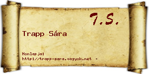Trapp Sára névjegykártya